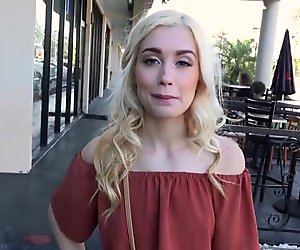 Blonde teen rides cowgirl in public