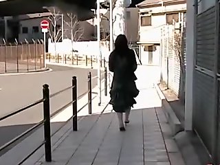 Long skirt sharking adventure of oriental tart being caught off her guard
