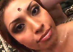 Indian Honey Jizzed On A 3some