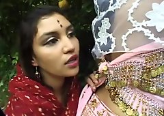 A real hot Indian lesbian sex scene with Rita and hana